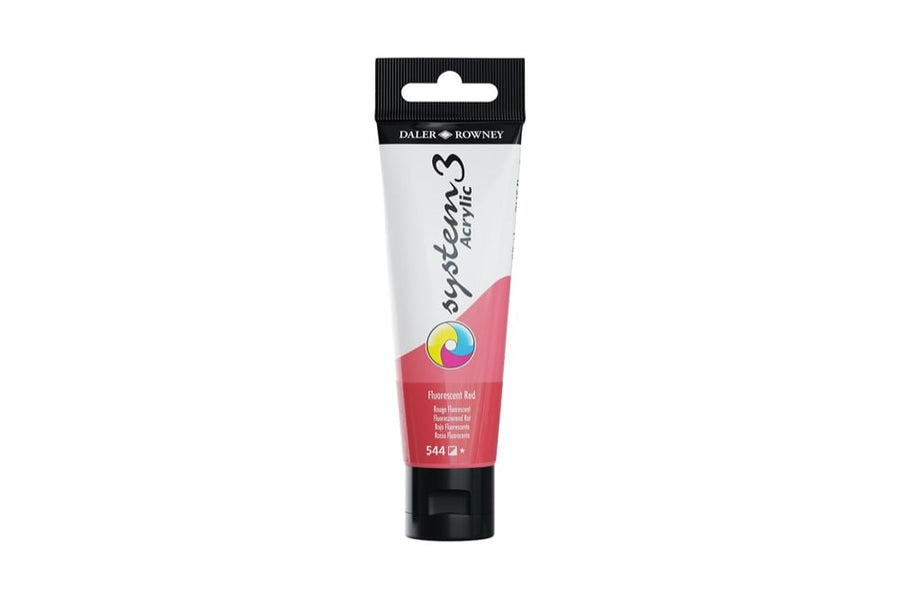 Daler Rowney System 3 Acrylic Paint – Red (59ml) - Pixel Burn Custom Laser Creations