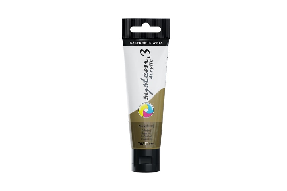Daler Rowney System 3 Acrylic Paint – Gold (59ml) - Pixel Burn Custom Laser Creations