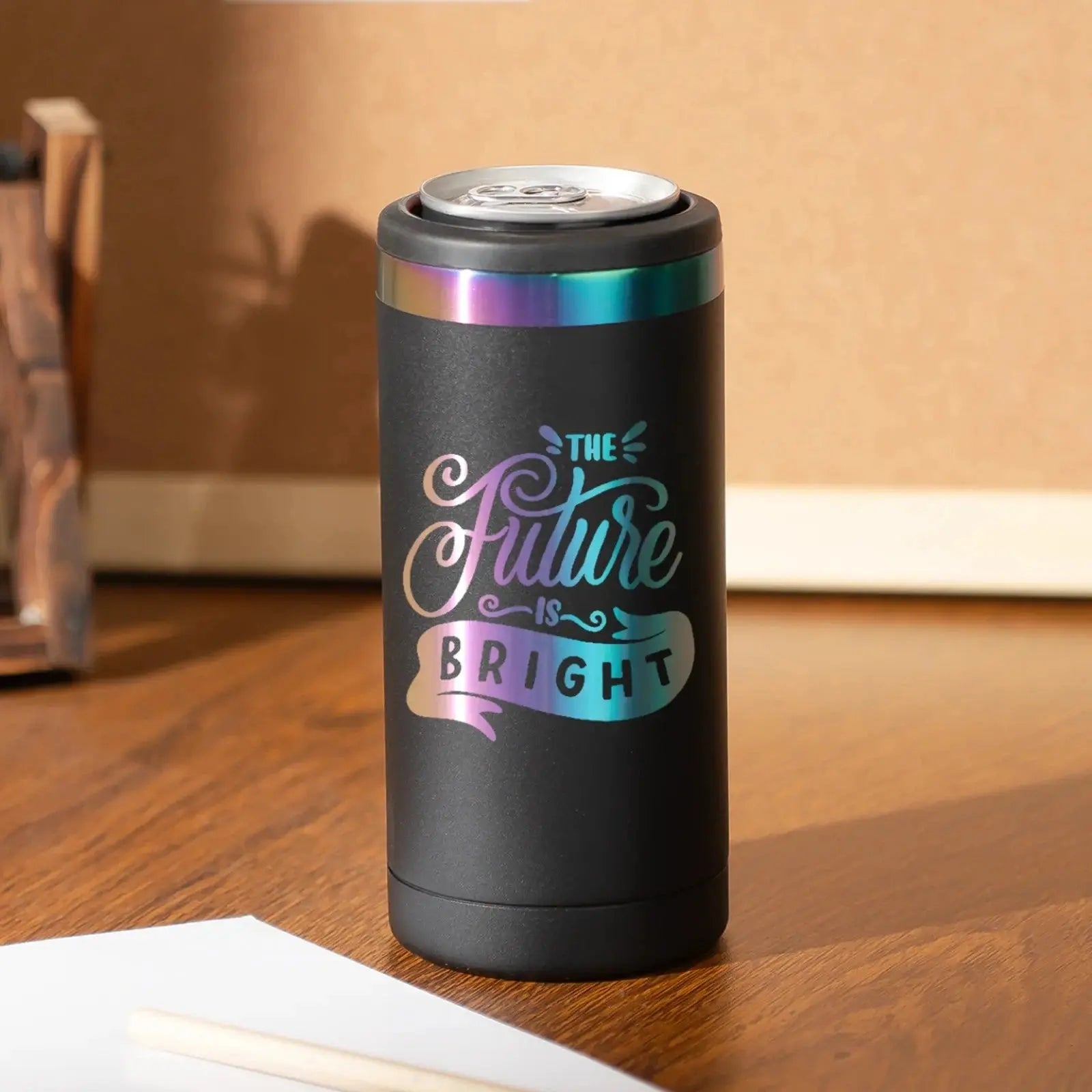 Chromalux™ Colour Engraved Can Cooler - Pixel Burn Custom Laser Creations