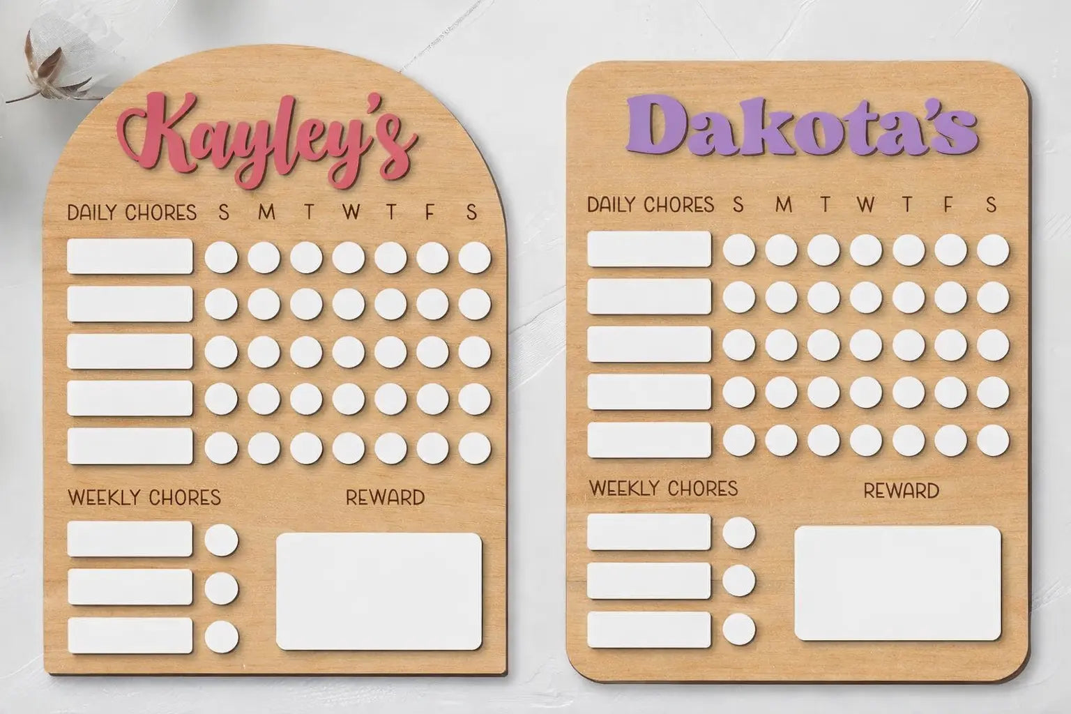Kids Personalised Chore Board - Pixel Burn Custom Laser Creations