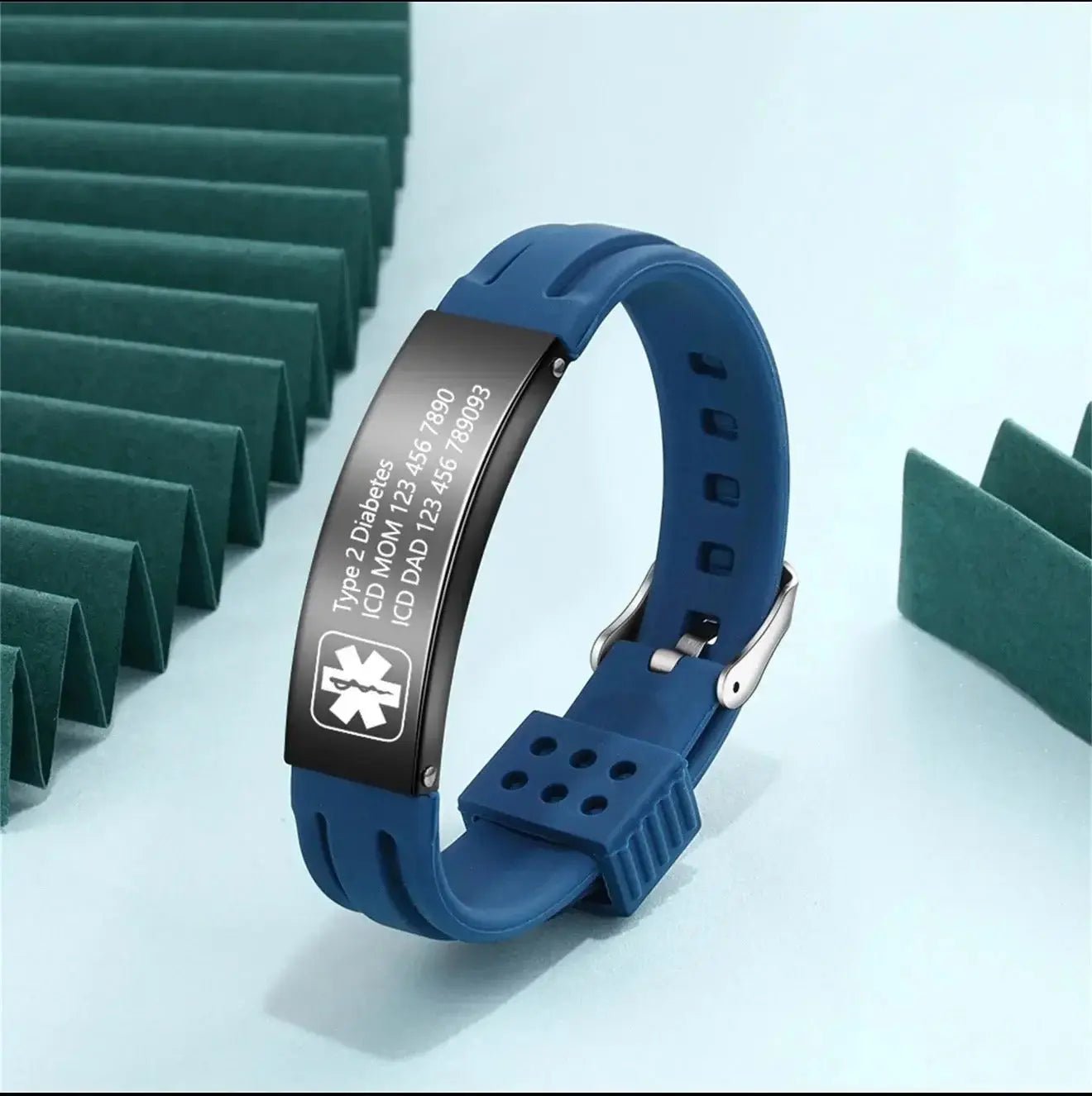 Personalised Silicone Medical Alert Bracelet - Pixel Burn Custom Laser Creations