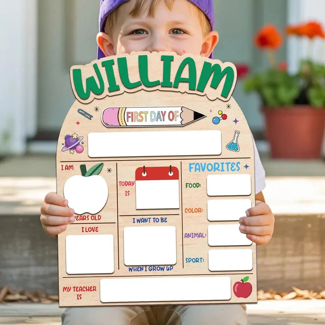 Personalised First Day of School Board - Pixel Burn Custom Laser Creations