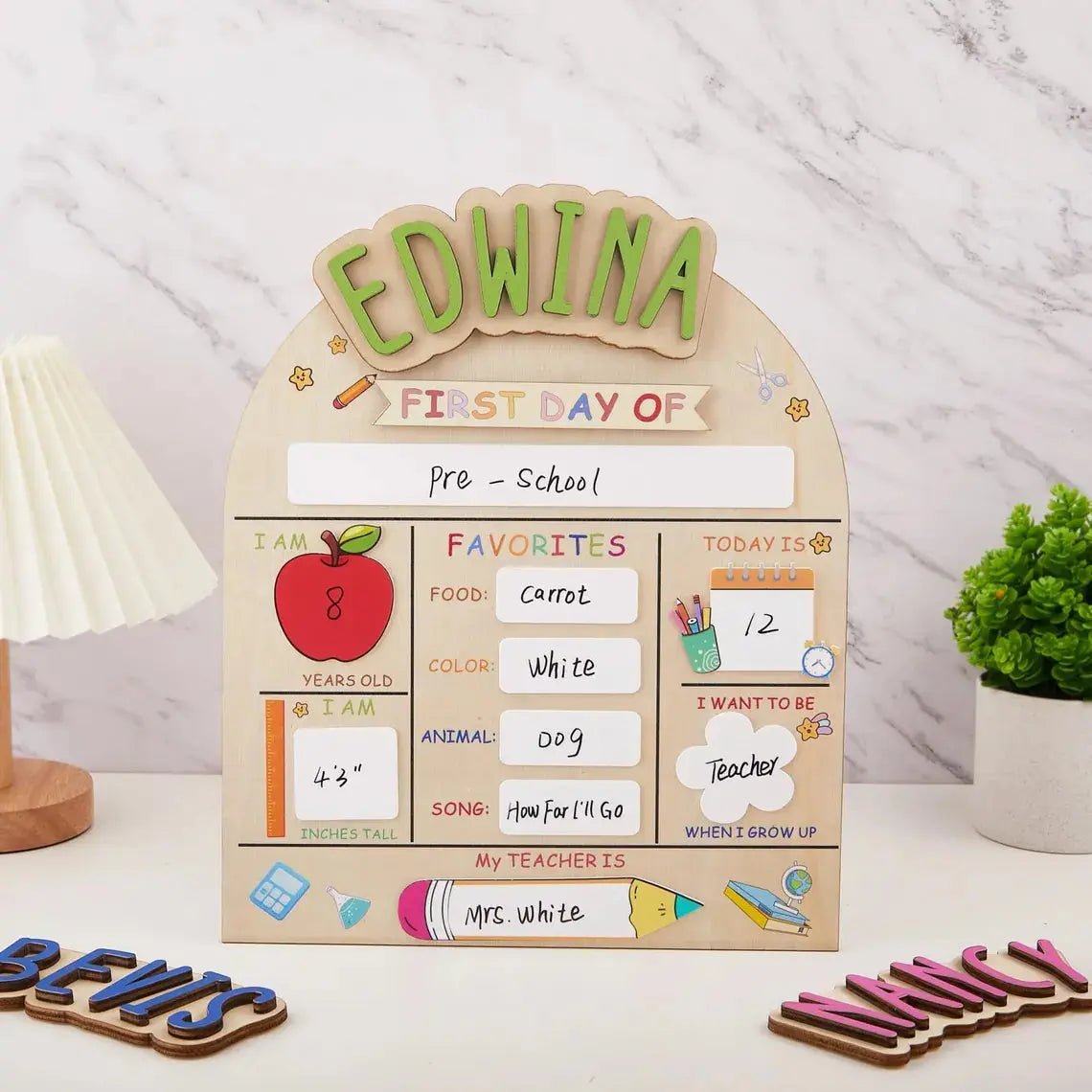 Personalised First Day of School Board - Pixel Burn Custom Laser Creations