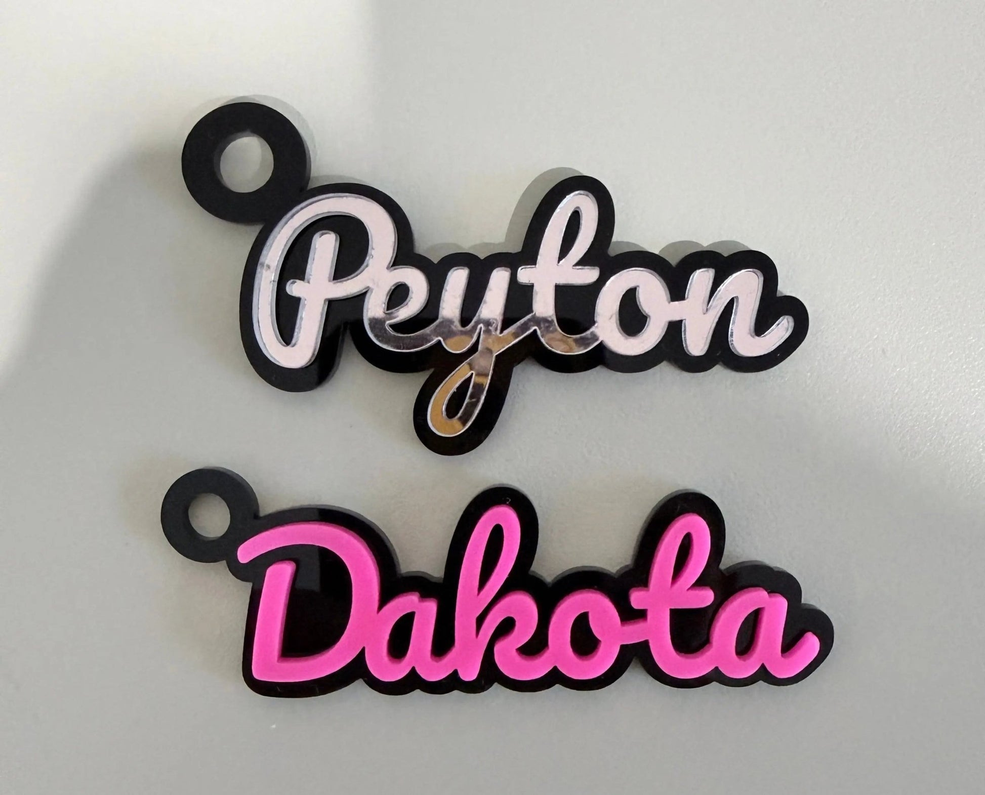 Personalised Kids Acrylic Name Tags - Pixel Burn Custom Laser Creations