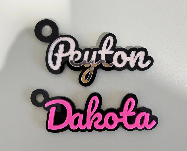 Personalised Kids Acrylic Name Tags - Pixel Burn Custom Laser Creations