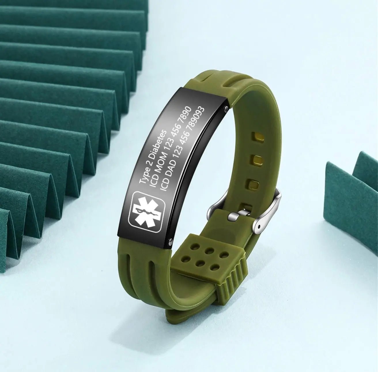 Personalised Silicone Medical Alert Bracelet - Pixel Burn Custom Laser Creations