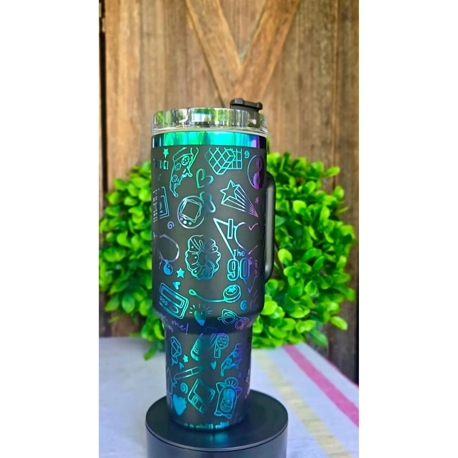 Customised Iridescent Tumbler - Pixel Burn Custom Laser Creations