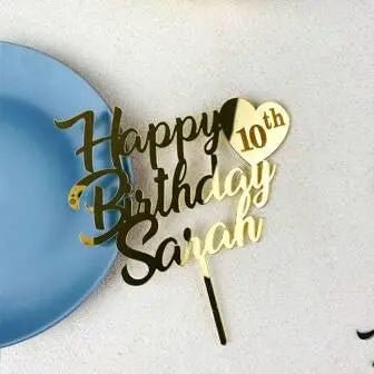 Custom Personalised Cake Topper - Pixel Burn Custom Laser Creations