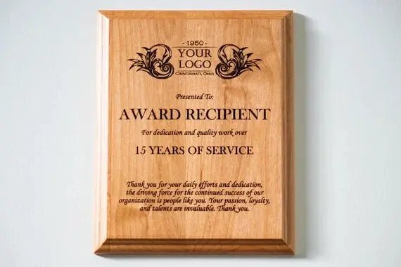 Personalised Engraved Award Plaque - Pixel Burn Custom Laser Creations