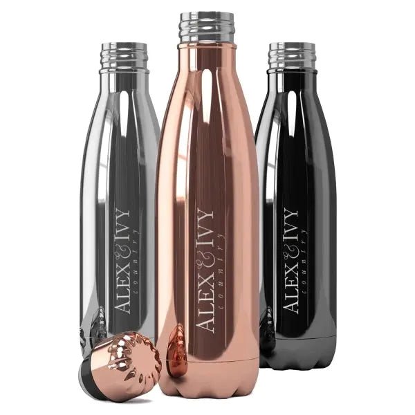 Personalised Water Bottle – Stainless Steel Chrome - Pixel Burn Custom Laser Creations