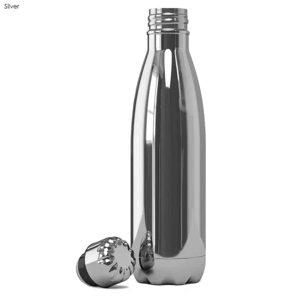 Personalised Water Bottle – Stainless Steel Chrome - Pixel Burn Custom Laser Creations