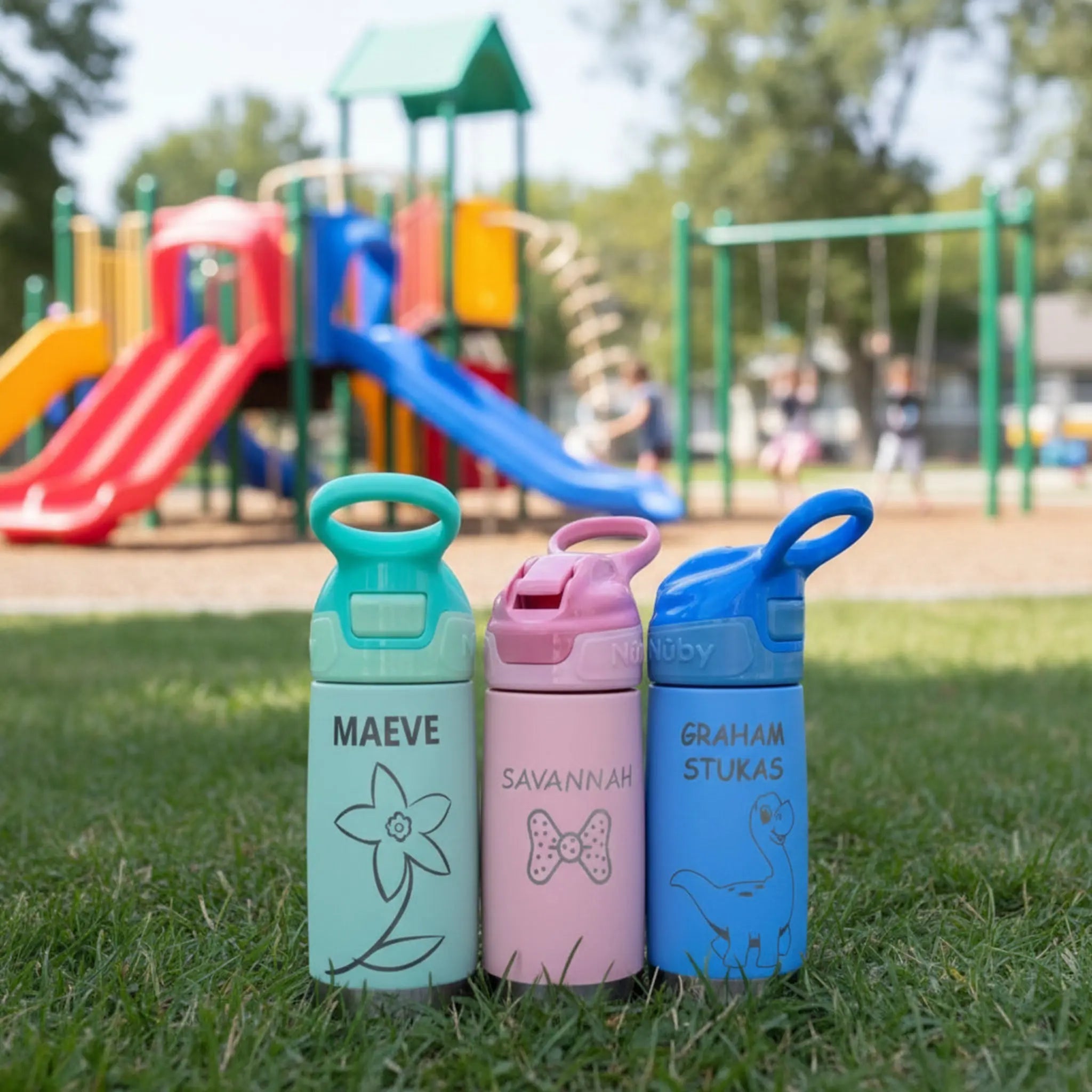 Personalised Kids Water Bottle Stainless Steel - Pixel Burn Custom Laser Creations