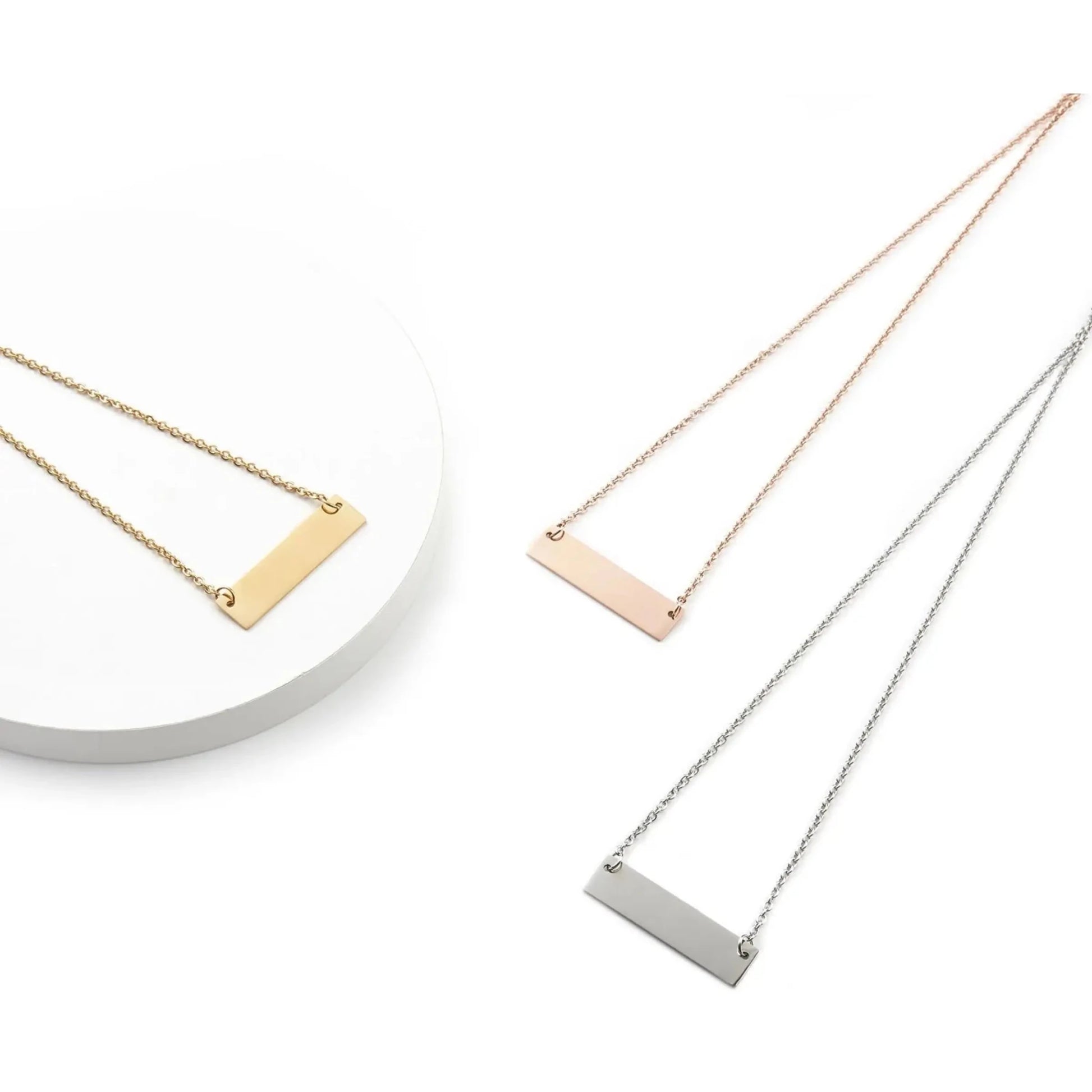 Personalised Stainless Steel Bar Necklace - Pixel Burn Custom Laser Creations