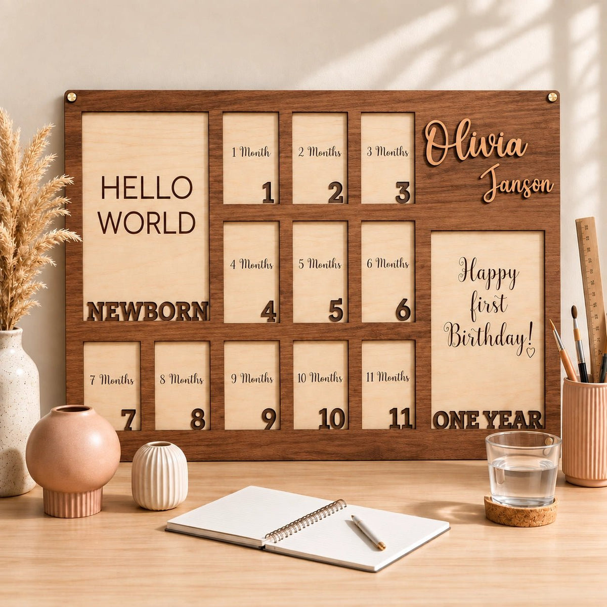 Baby’s First Year Photo Frame - Pixel Burn Custom Laser Creations