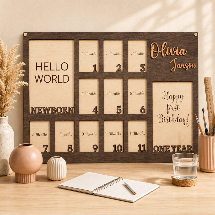 Baby’s First Year Photo Frame - Pixel Burn Custom Laser Creations