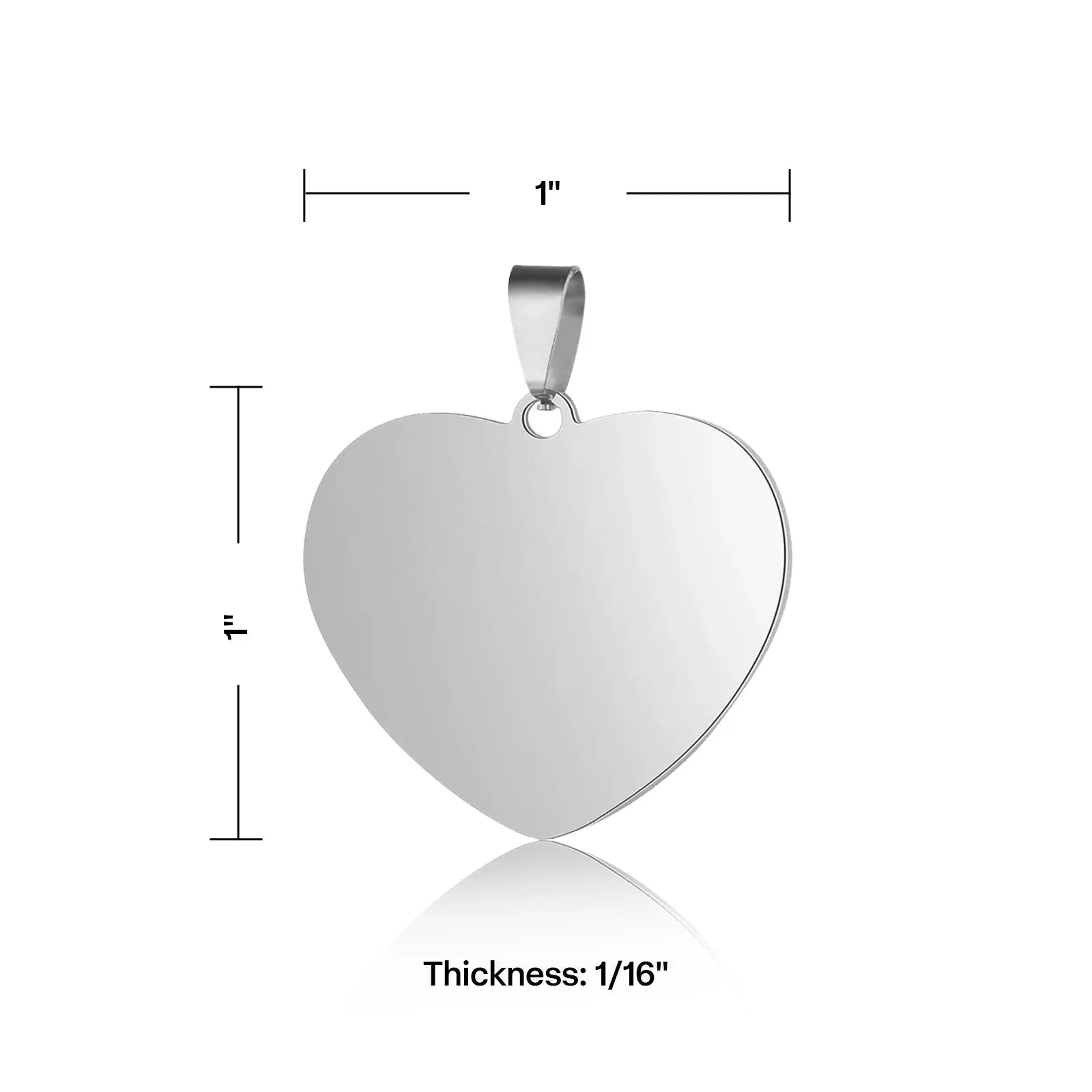 Heart shape stainless steel engraving blanks for laser engraving and custom keychain projects 10 pack