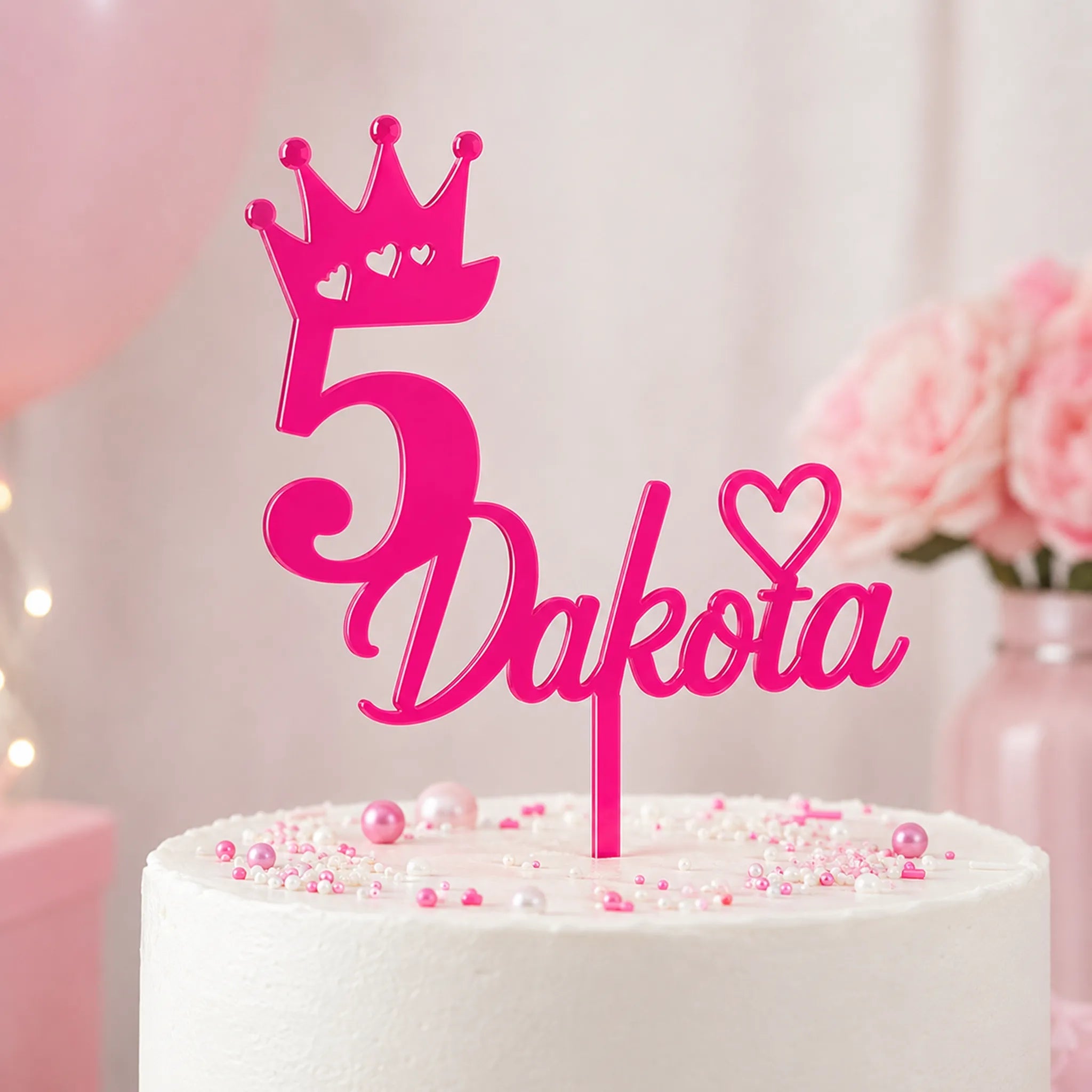 Custom Personalised Cake Topper - Pixel Burn Custom Laser Creations