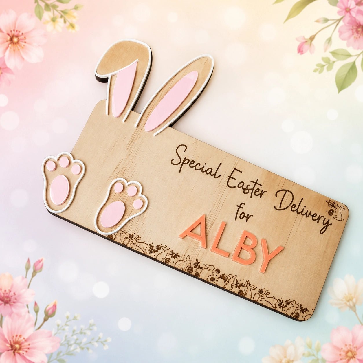 Deluxe Personalised Easter Bunny Crate - Pixel Burn Custom Laser Creations