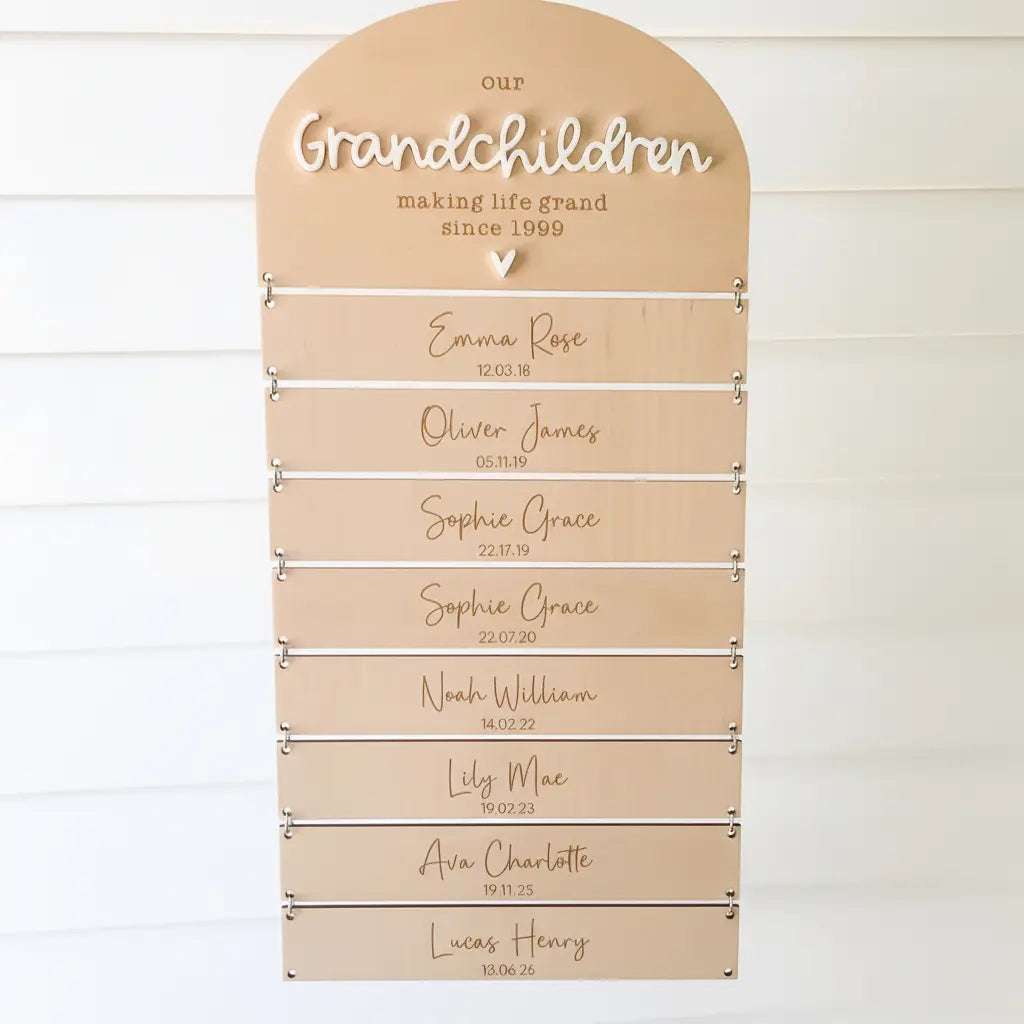 Personalised Our Grandchildren Sign - Pixel Burn Custom Laser Creations