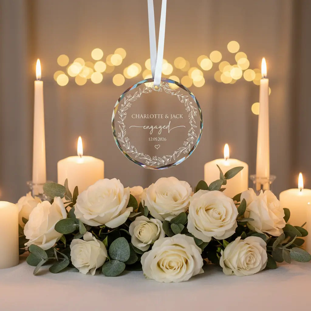Personalised Engagement Ornament - Pixel Burn Custom Laser Creations