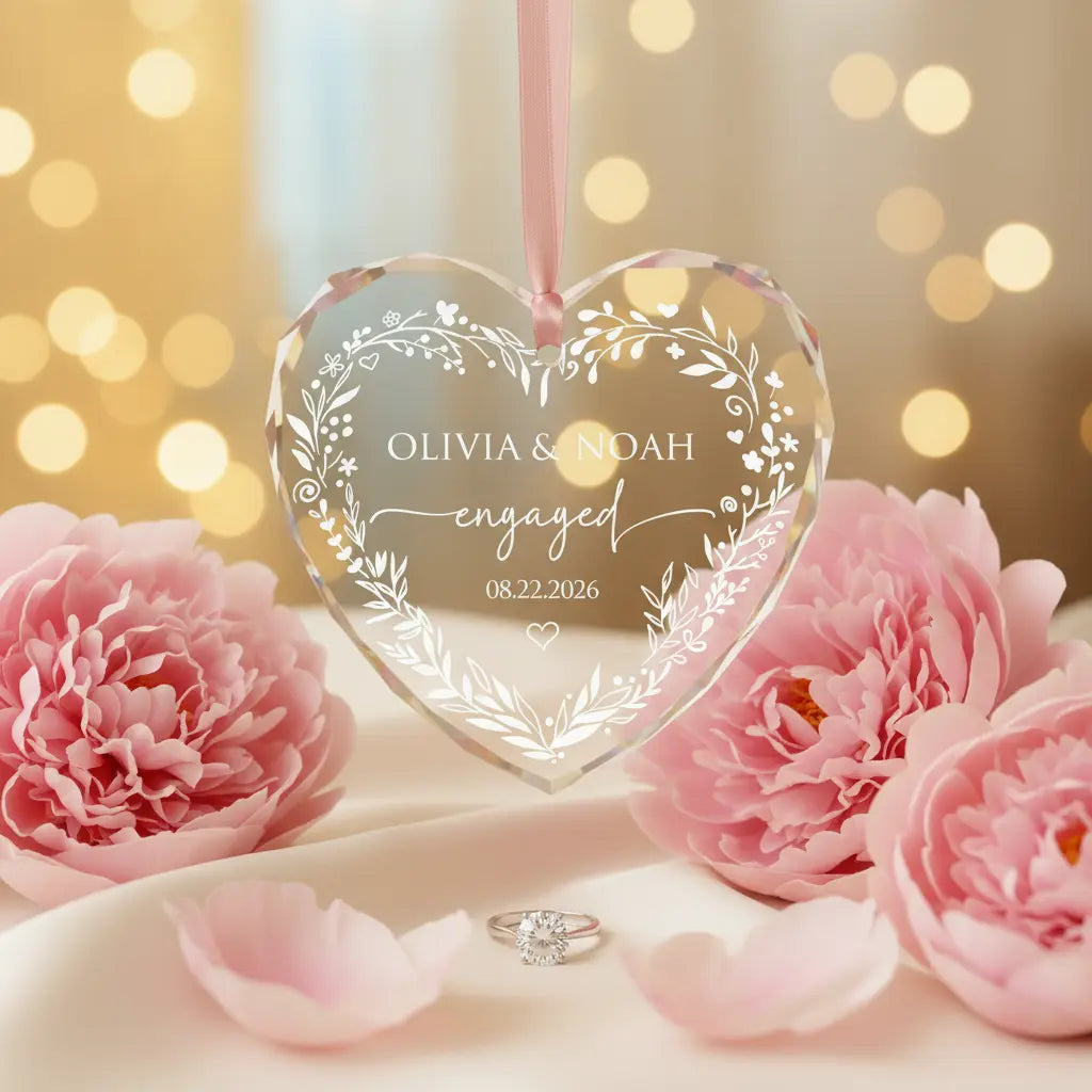 Personalised Engagement Ornament - Pixel Burn Custom Laser Creations