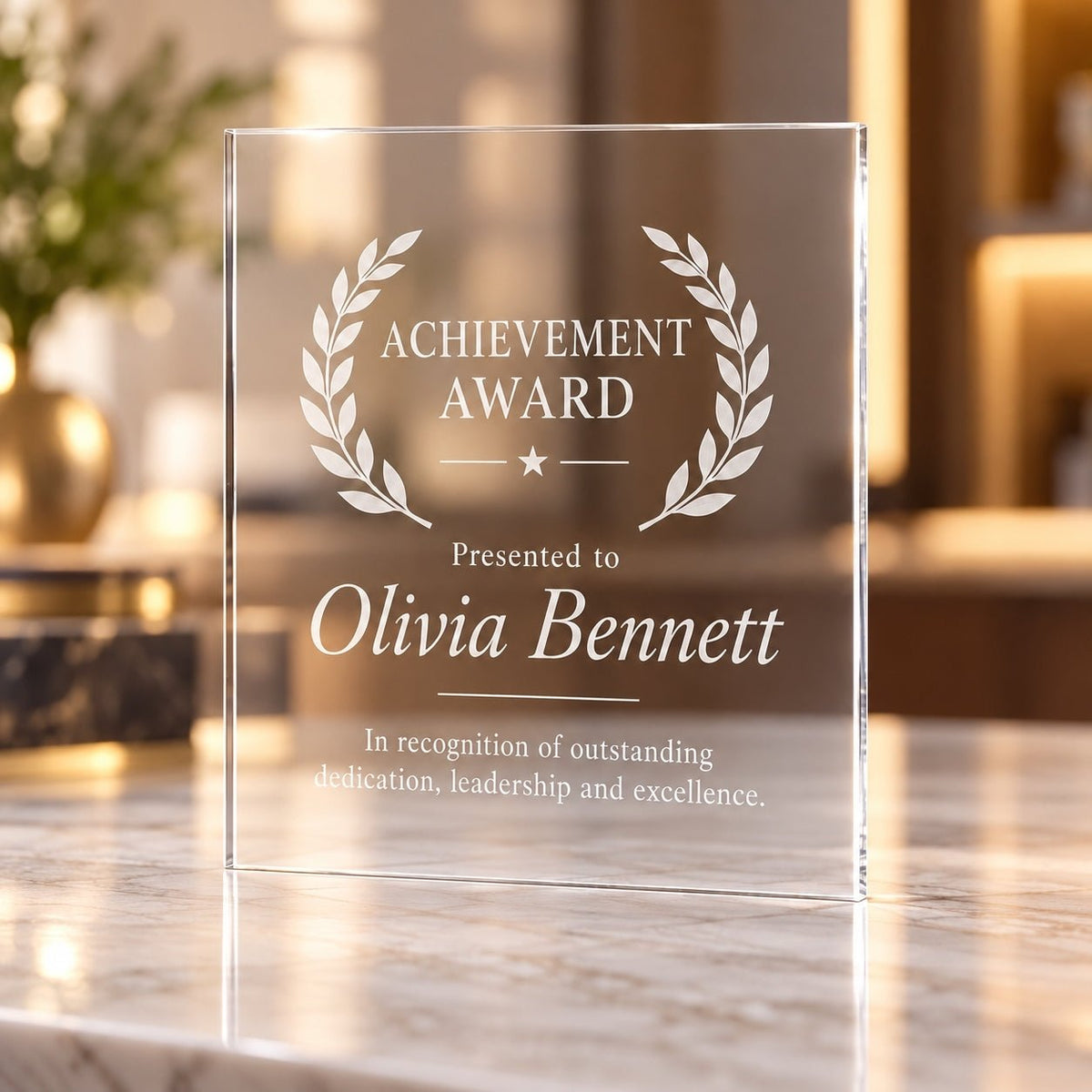 Personalised Acrylic Award Plaque - Pixel Burn Custom Laser Creations
