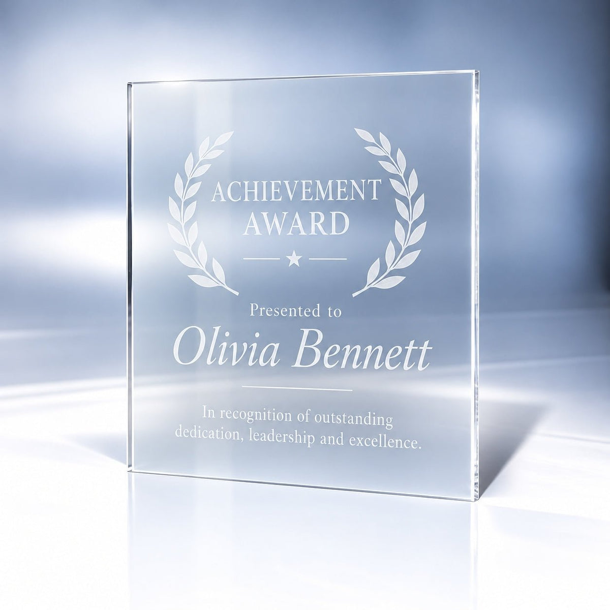 Personalised Acrylic Award Plaque - Pixel Burn Custom Laser Creations