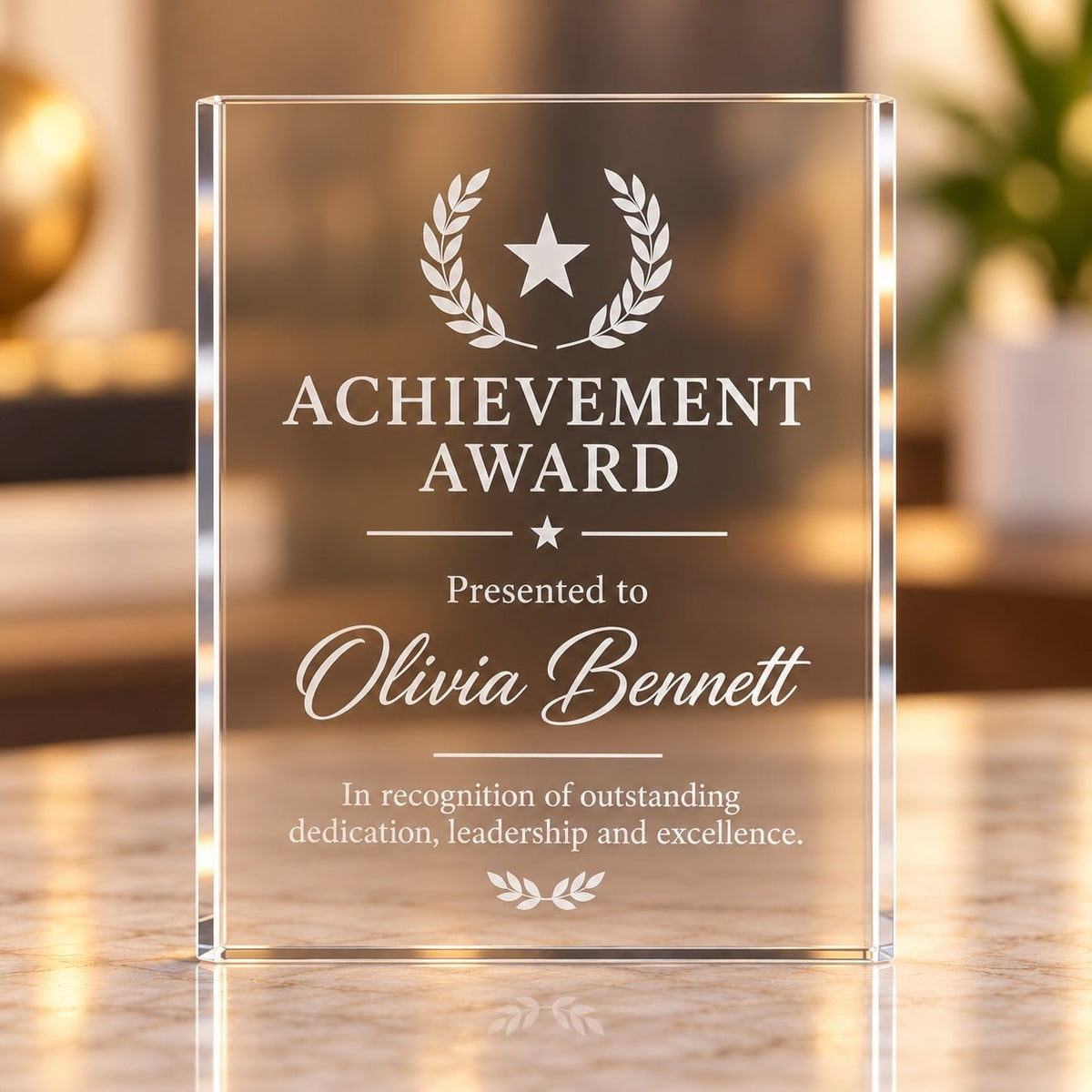 Personalised Acrylic Award Plaque