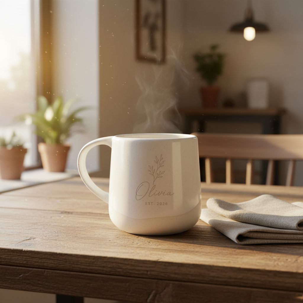 Personalised Engraved Ceramic Mug - Pixel Burn Custom Laser Creations