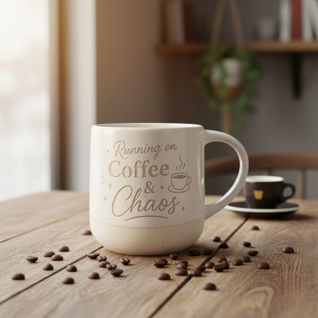 Personalised Engraved Ceramic Mug - Pixel Burn Custom Laser Creations