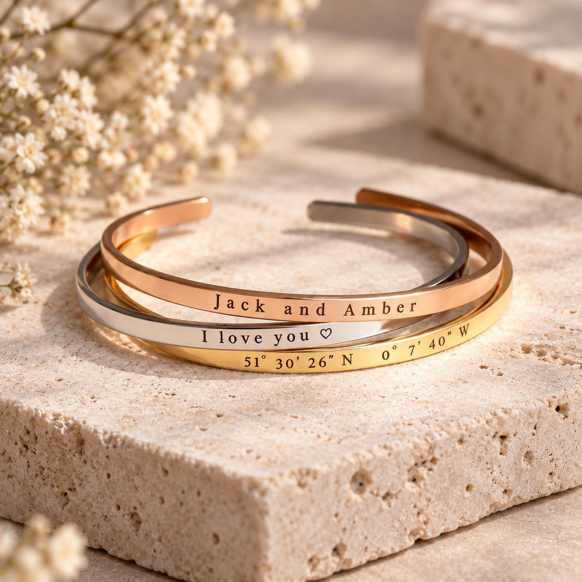 Personalised Engraved Cuff Bangle - Pixel Burn Custom Laser Creations