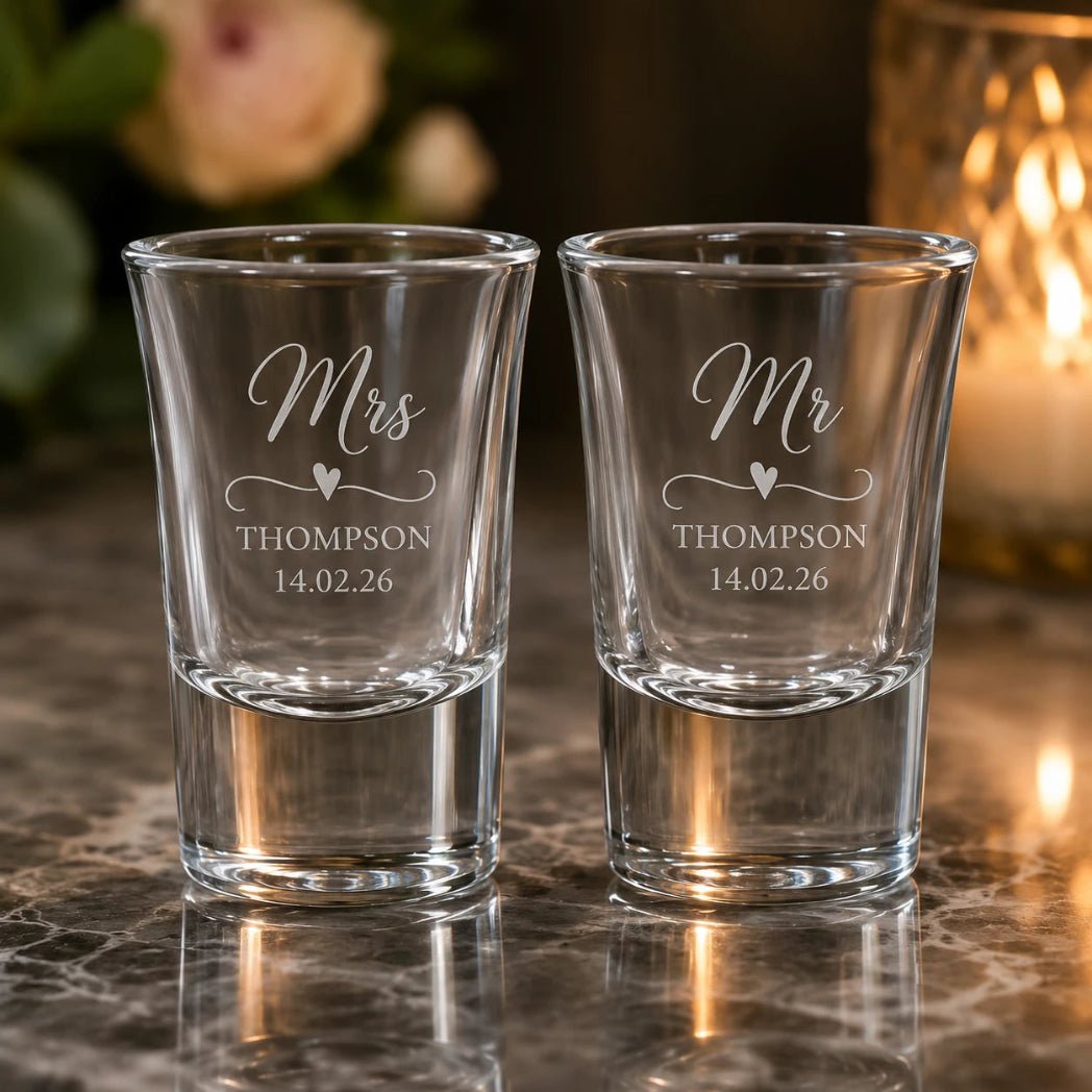 Personalised Engraved Shot Glasses - Pixel Burn Custom Laser Creations