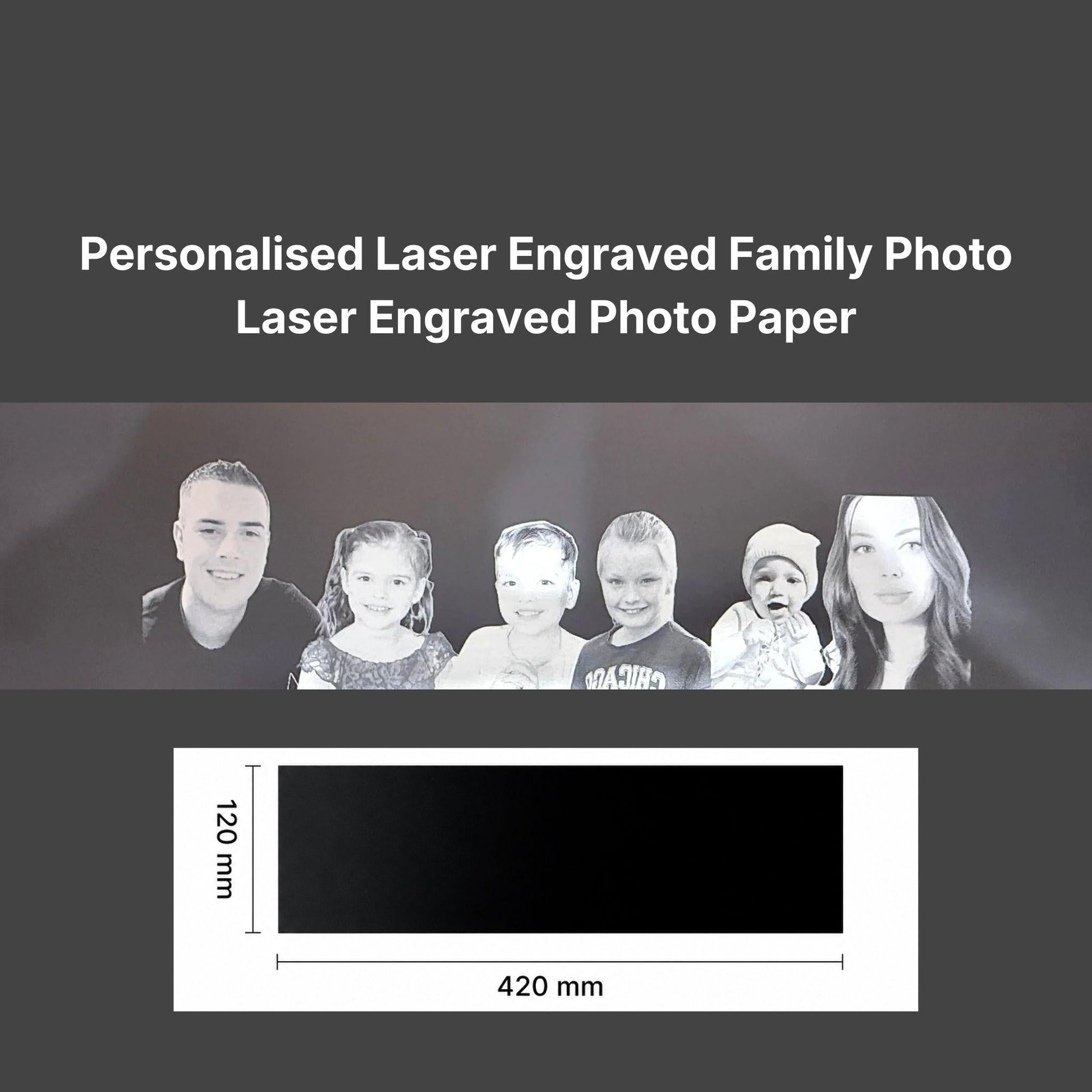 Personalised Laser Engraved Family Photo - Pixel Burn Custom Laser Creations