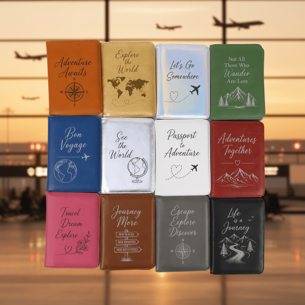 Personalised Laser Engraved Passport Wallet - Pixel Burn Custom Laser Creations