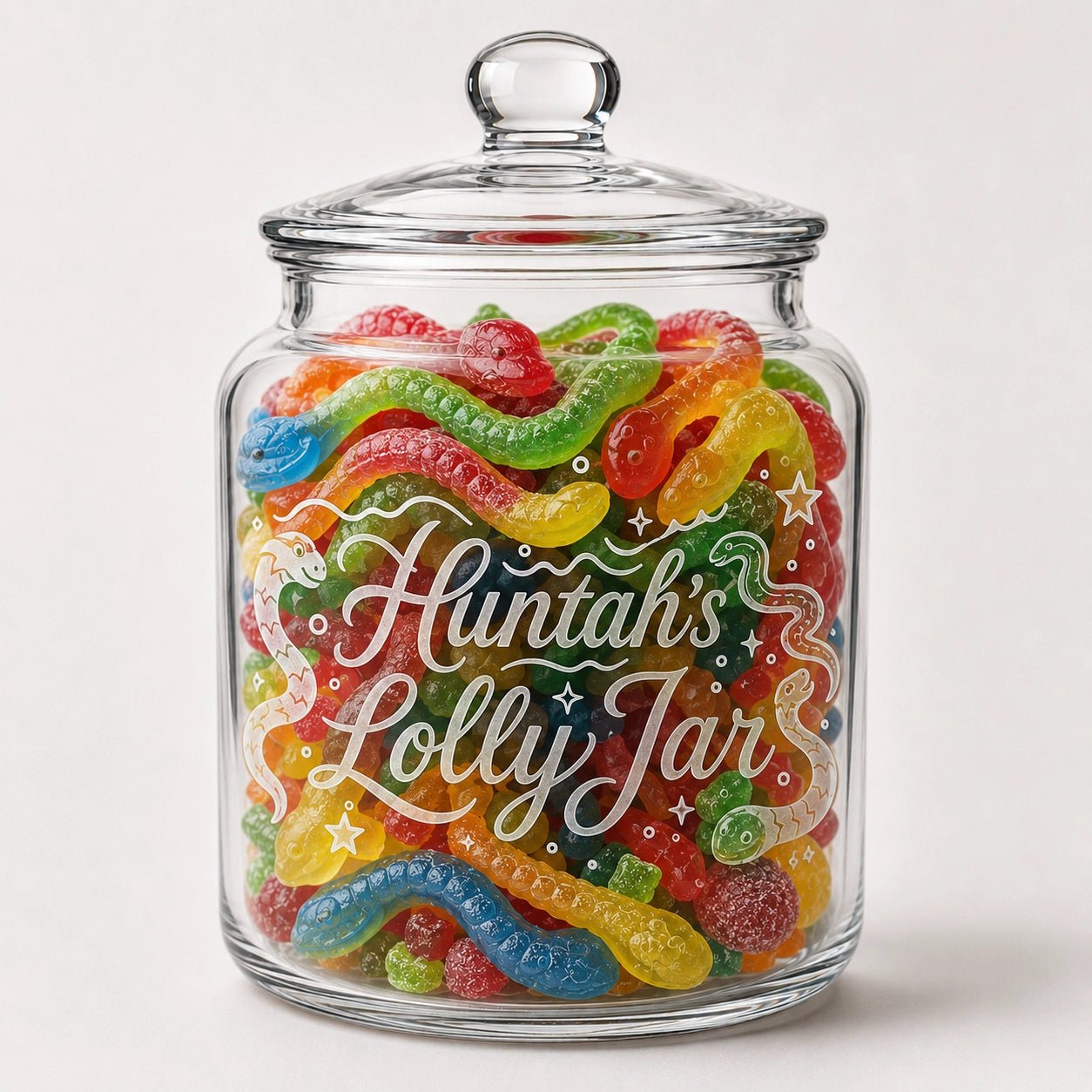 Personalised Lolly Jar - Pixel Burn Custom Laser Creations