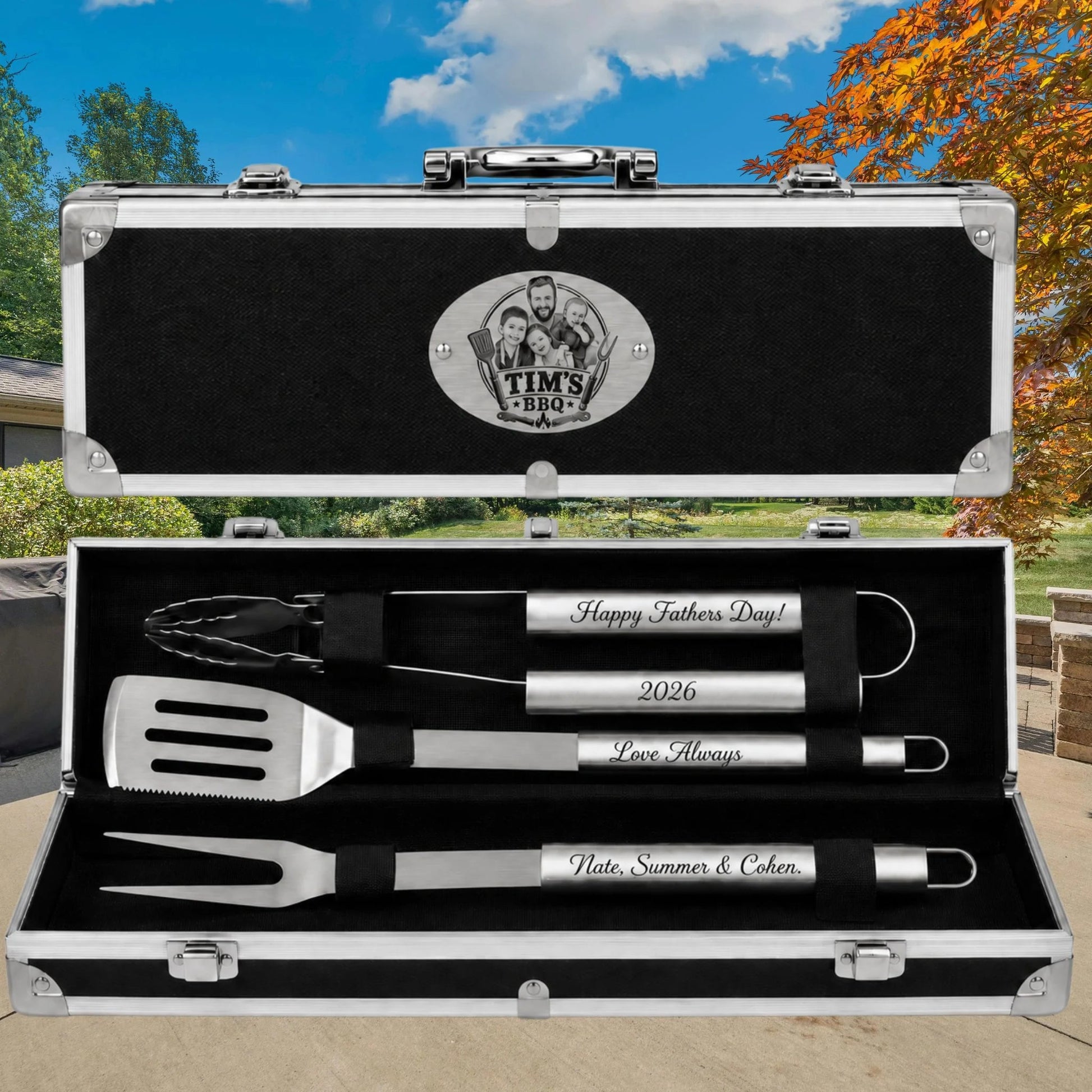 Personalised Luxmore BBQ Tool Set - Pixel Burn Custom Laser Creations