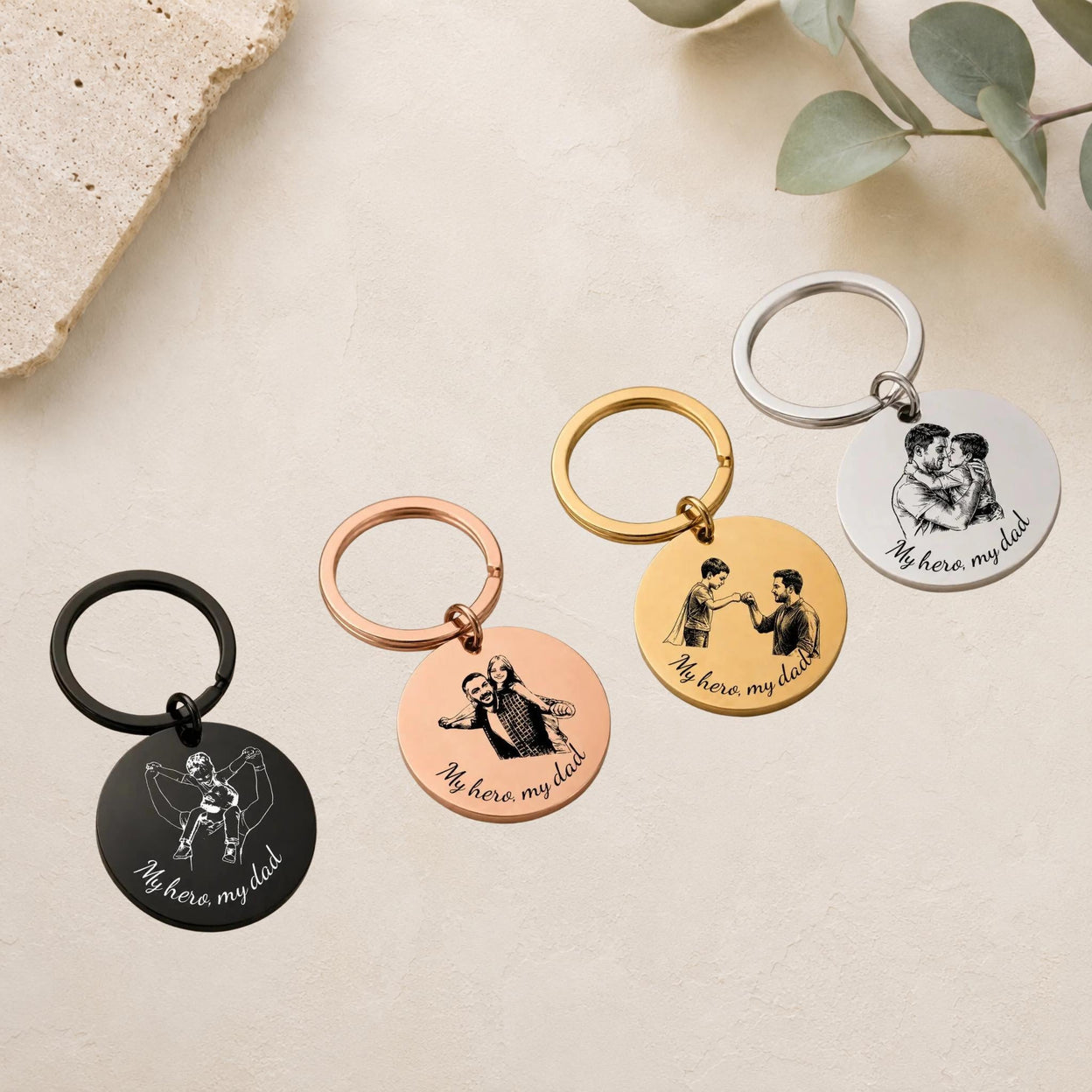 Personalised Photo Engraved Keyring