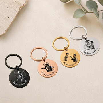 Personalised Photo Engraved Keyring - Pixel Burn Custom Laser Creations