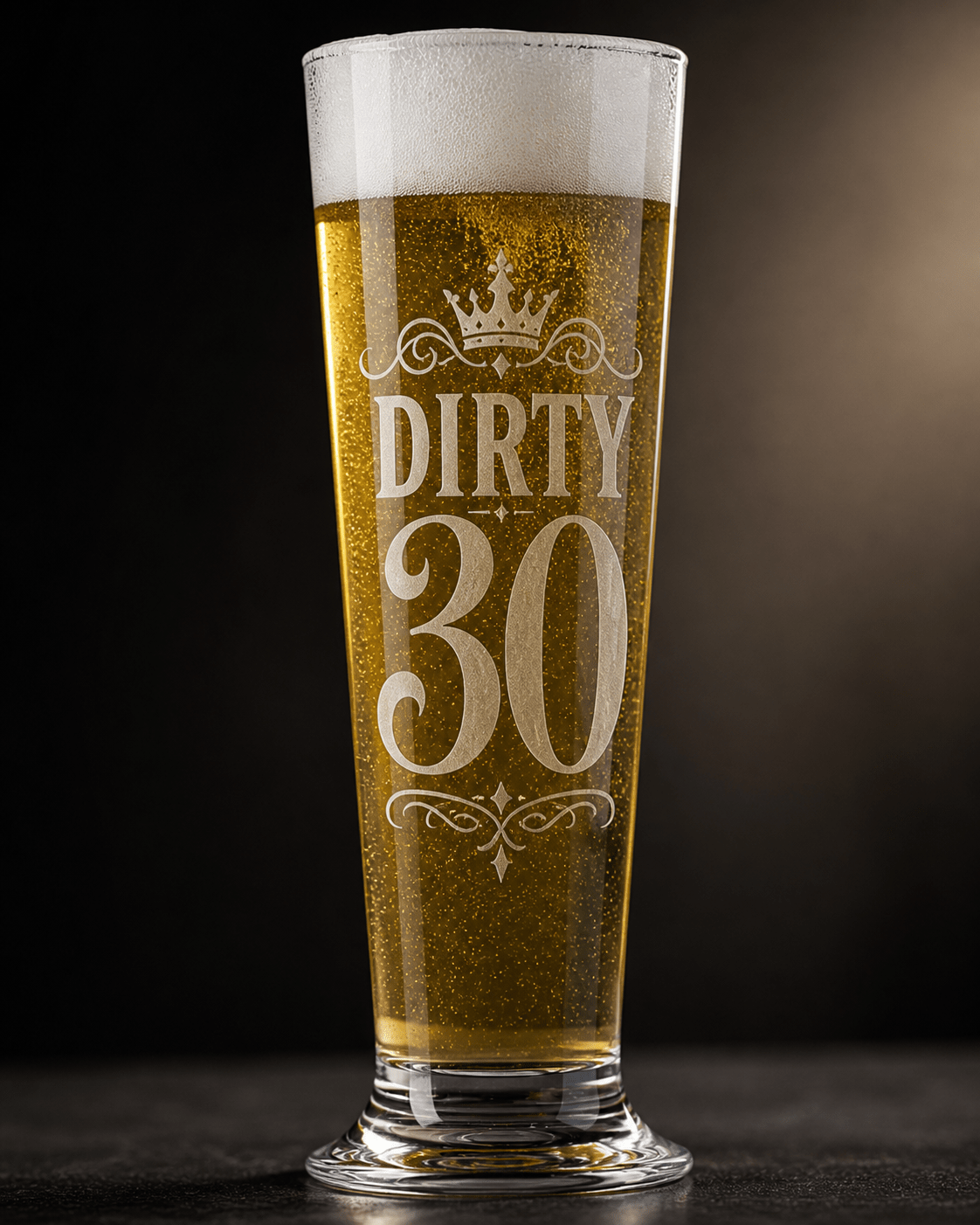 Personalised Pilsner Beer Glass 390ml - Pixel Burn Custom Laser Creations