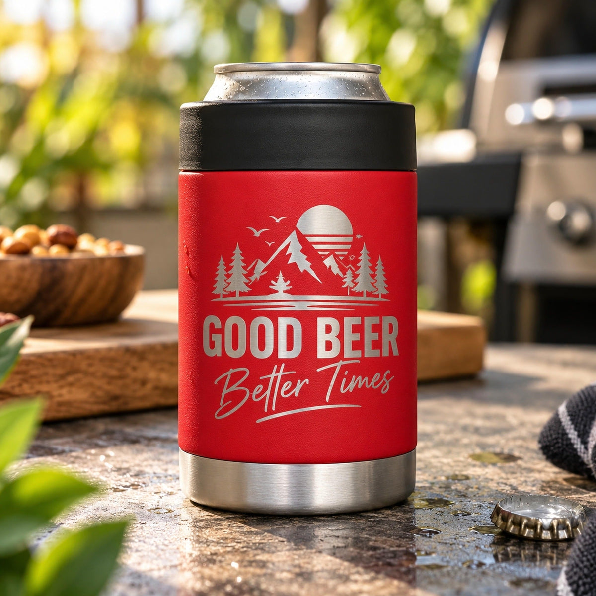 Personalised Stainless Steel Stubby Cooler - Pixel Burn Custom Laser Creations