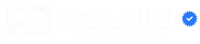 Pixel Burn Custom Laser Creations Official Logo White